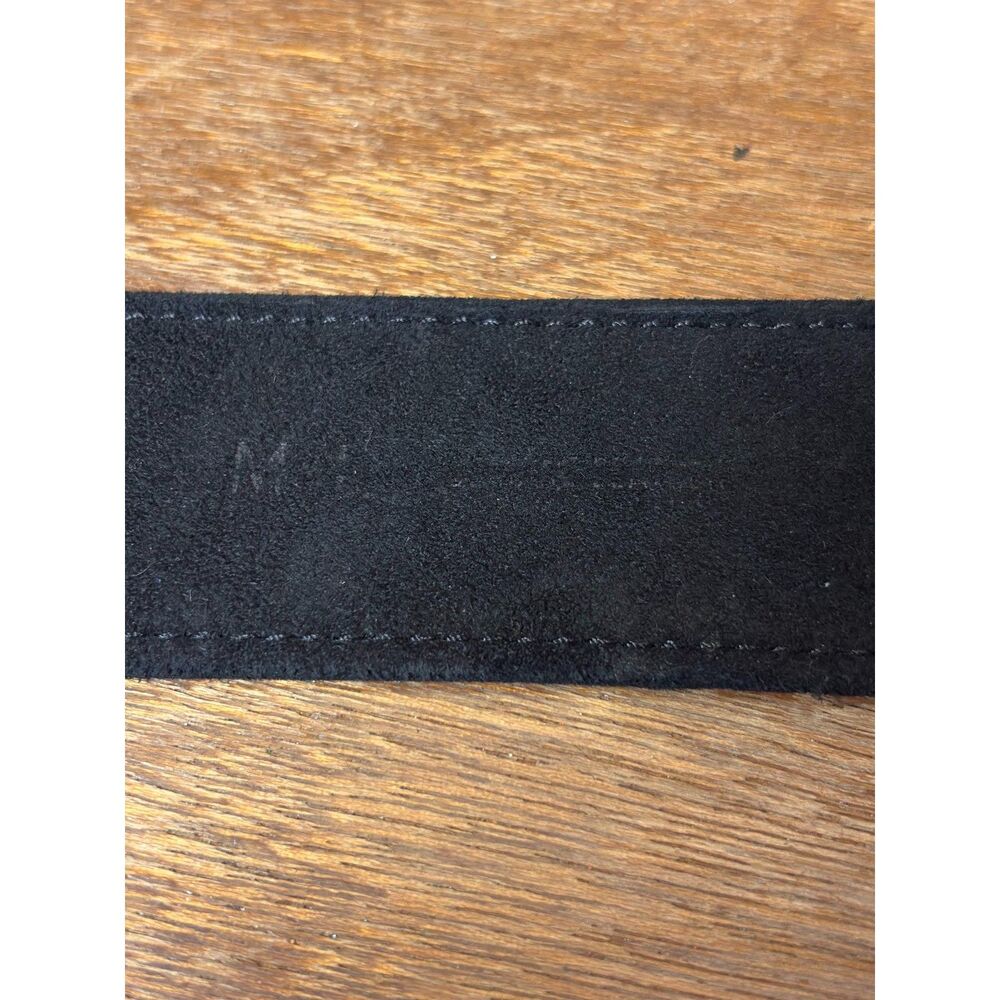 90s VTG Donna Karan x Robert Lee Morris Sculptural Black Tie Belt sz M - Picture 11 of 12